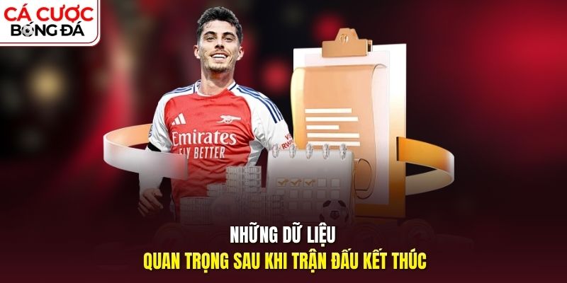 Những dữ liệu quan trọng sau khi trận đấu kết thúc